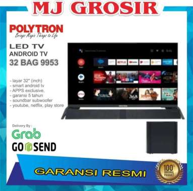 PROMO LED TV POLYTRON 32" 32BAG9953 32 INCH USB MOVIE HD HDMI ANDROID