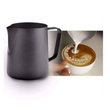 Milk Jug teflon 600ml / latte art / milk frother / milk jug hitam
