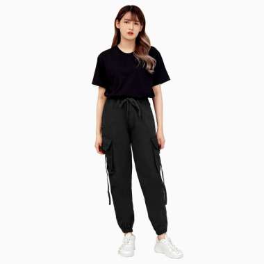 Celana Panjang Jogger Cargo Hypebeast Training wanita Keren Terbaru - Jfashion Artura S Hitam
