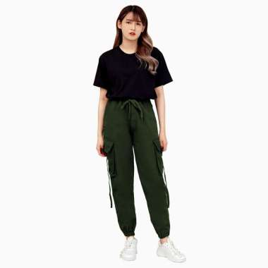 Celana Panjang Jogger Cargo Hypebeast Training wanita Keren Terbaru - Jfashion Artura XXXL Hijau