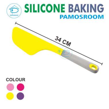 Pamosroom Spatula Kue Pengaduk Adonan Silikon Jumbo 34cm Cake Spatula Silicone Food Grade Anti Panas