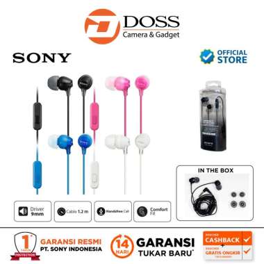 DOSS Sony MDR-EX15AP In-Ear Headset / Sony EX15AP / Headset Sony Merah Muda