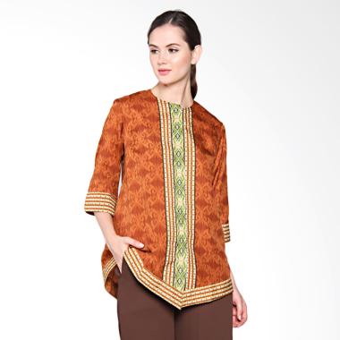 Batik Adikusuma 402290106 Layangan Kembang Woman Batik Blouse - Coklat