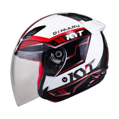 KYT DJ Maru Helm Motor Half Face - #9 White Red M