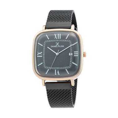 Jam Tangan Pria Daniel Klein Exclusive DK12336-4 Men Black Dial Black Mesh Strap Hitam