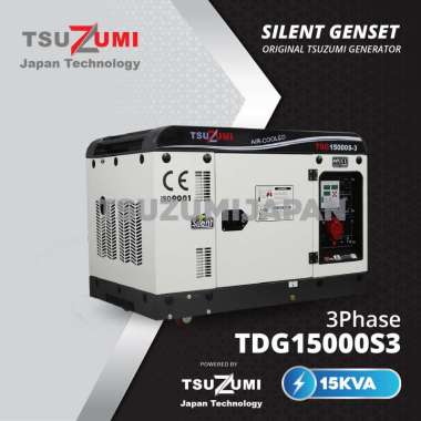 Genset 20 KVA 3 Phase 15000 Watt TDG 20000S-3 Tsuzumi Japan