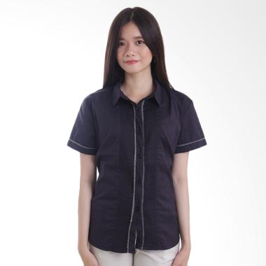 Adore Ladies Neci Kemeja Lengan Pendek Wanita - Black