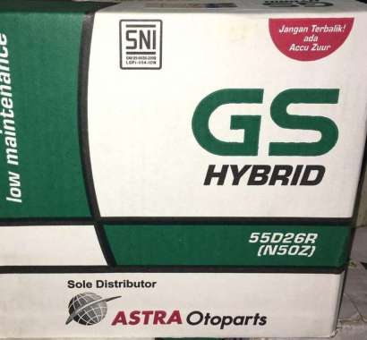 Aki Mobil GS ASTRA type GS HYBRID 55D26R N50Z 12V 60AH -12306