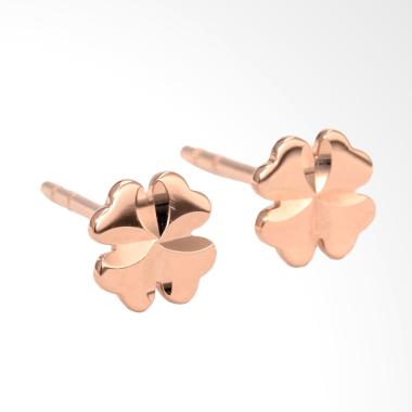 Tiaria Clover D3 Earring Anting Emas Perhiasan - Rose Gold