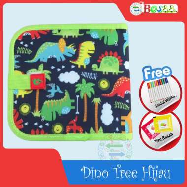 Buku Gambar Portable Ajaib Reusable Buku Tulis Anak Bisa Dihapus 14 Halaman FREE 12 SPIDOL + 1 TISSU