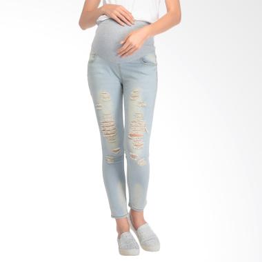 Mooimom Skinny Maternity Jeans With ... Panjang Ibu Hamil - Blue