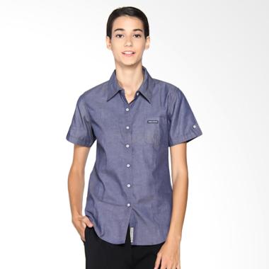 Mobile Power H8365 Ladies Denim Shirt Kemeja Wanita - Blue Grey