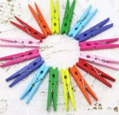 Jepitan kayu mini Jepit kayu warna kecil Jepitan Atk stationery
