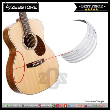 List Strip Binding Small Sisi Side Gitar Bass Akustik White