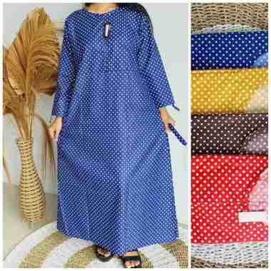 Gamis Katun Jepang Lokal Dress Muslim Jubah Kajep Motif Bunga Janbol Standart READY MOTIF POLKADOT