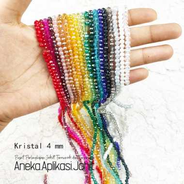 (1/2)KRISTAL CEKO BAKPAU 4 MM / KRISTAL JAHIT CEKO BAKPAU 4 MM PINK MUDA-5