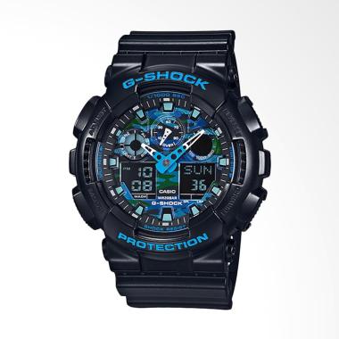 CASIO G-Shock Jam Tangan Pria - Black Blue GA-100CB-1ADR