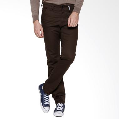 Oliveinch Slim Tapered Basic Long Chino Pants - Dark Brown