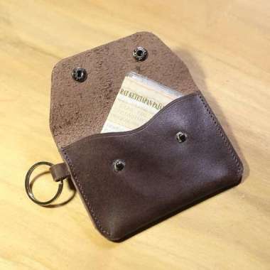 Dompet STNK Motor Mobil Kulit Sapi ASLI Crazy Horse Vintage Brown-P02 dark brown