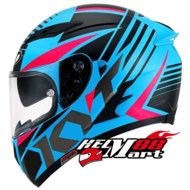 Jual Helm NJS Shadow N 814 Full face Double Visor Black Red ...