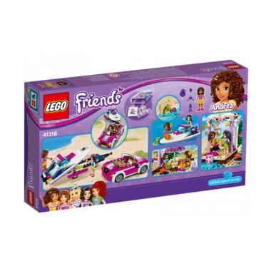 lego friends 41316 andrea s speedboat transporter mainan blocks