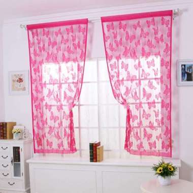 SK-C114-115 Tirai Benang Motif Kupu / Bunga Dekorasi Rumah Hordeng Jendela / Gorden Pintu Murah Kupu
