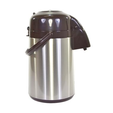 Sigma Termos Vacum Jug 2,5 Liter - Silver Black - Termos Pompa Air Panas - Motif Polos Silver Brown