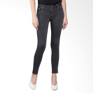 Bronco 2228 Slim Fit Chinos Celana Wanita - Charcoal Grey