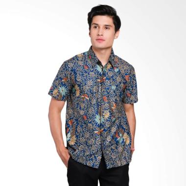 Batik Waskito Short Sleeve Cotton S ... atik Pria - Blue HB 18682
