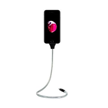 OEM Flexible Standup Lightning Cable Docking for iPhone - Silver