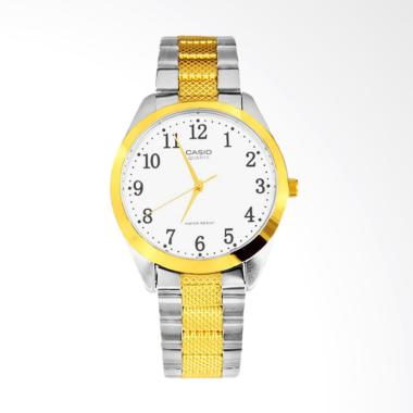 CASIO Stainless Steel Jam Tangan Pria - Silver Gold MTP-1274SG-7BDF Silver/Gold