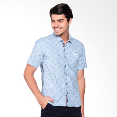 Red Cliff Men Smart Casual Print Kemeja Pria - Blue [B1533JL]