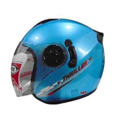 FOZ Thriller Solid Helm Half Face - Ice Blue