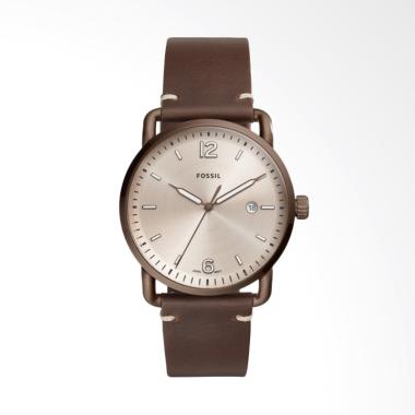 Fossil The Commuter Three Hand Date ... gan Pria - Brown [FS5341]