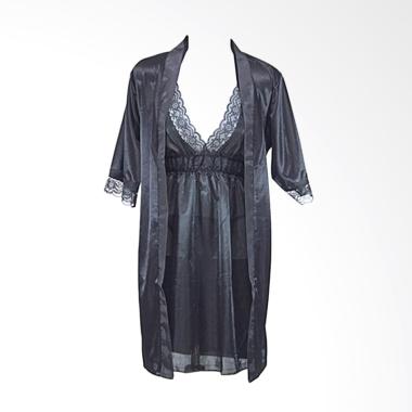 Deoclaus US Shower Fashion Set Kimono and Lingerie for Bridal - Black