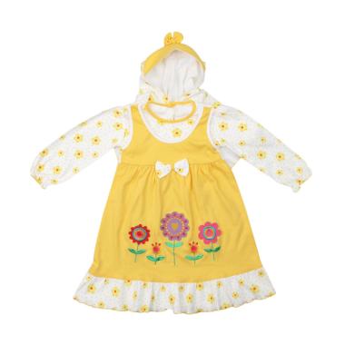 4 You Ribbon Dress Baju Muslim Anak - Kuning