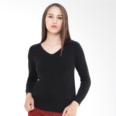 Mobile Power MPL257 Ladies V-neck Knitting Sweater - Black