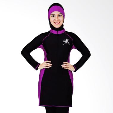 SPORTE Baju Renang Muslimah - Hitam Ungu [SP 03]