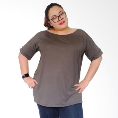 Ploose Outfit Mango Shirt Atasan Wanita - Brown [Big Size]