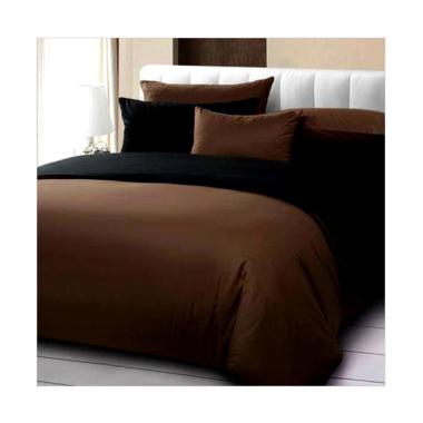 Ellenov Polos Set Sprei dan Bedcover - Black Choco