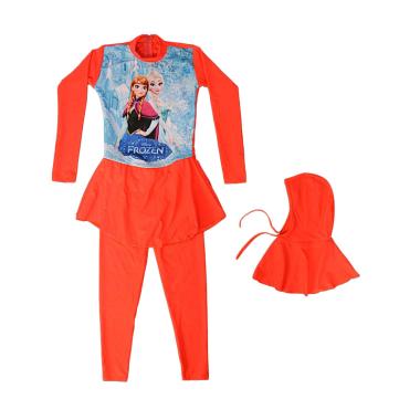 Nice Baby Motif Frozen Ice Baju Renang Anak Muslim - Orange