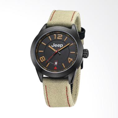 Jeep Grand Cherokee Canvas Automatic Jam Tangan Pria - Black Army Brown [JPC32203] Black/Brown