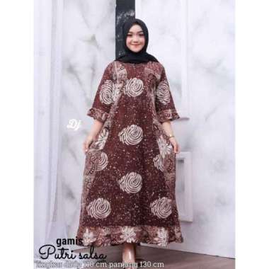 SNOEBEL DIJA PUTRI SALSA DASTER CAP MAURA LONGDRESS GAMIS BATIK MODERN Semua Ukuran MULTICOLOUR