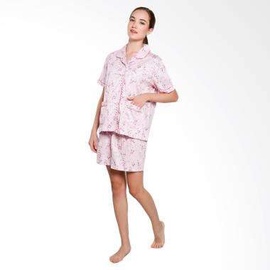 Just Fashion Katun Piyama Baju Tidur - Baby Pink