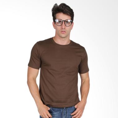Black Liquid Kaos Pria Premium Polos Lengan Pendek - Coklat