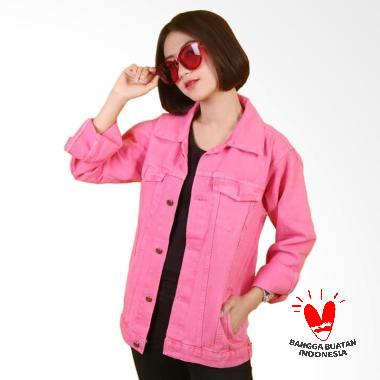 LINAFSIHI Denim Jaket Jeans Wanita - Pink Pastel