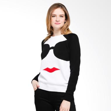 Miyoshi Jeans MY17OW017 Sweater Wanita - White Black S