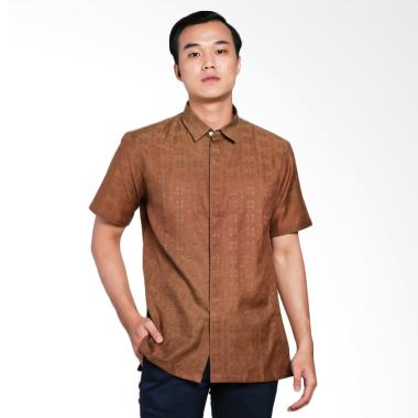 The Cufflinks Store Shirt Batik Dobby Kemeja Batik Pria - Brown