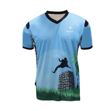 Flypower Nias Kaos Badminton Pria - Neon Blue