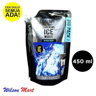 GATSBY BODY SHOWER GEL SHOCKING ICE WAVE REFRESH BURST 450 ML REFILL